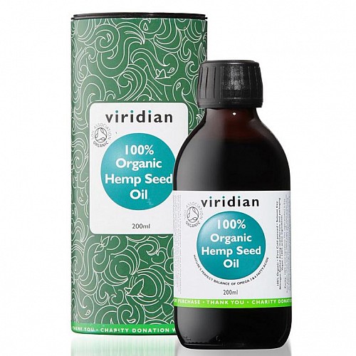 Viridian Hemp Seed Oil 200 ml Organic (konopný olej)