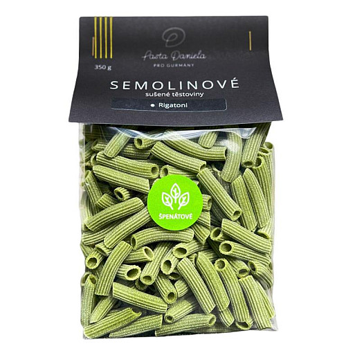 PASTA DANIELA Cestoviny semolinové špenátové - Rigatoni 350 g