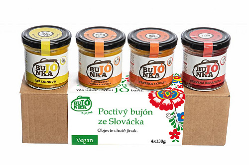 BUJÓNKA Darčeková sada VEGAN Slovácko 4x130 g