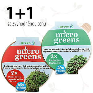 1 + 1 inGreen Microgreens MIZUNA ČERVENÁ + REDKVIČKA