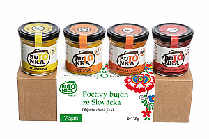 BUJÓNKA Darčeková sada VEGAN Slovácko 4x130 g